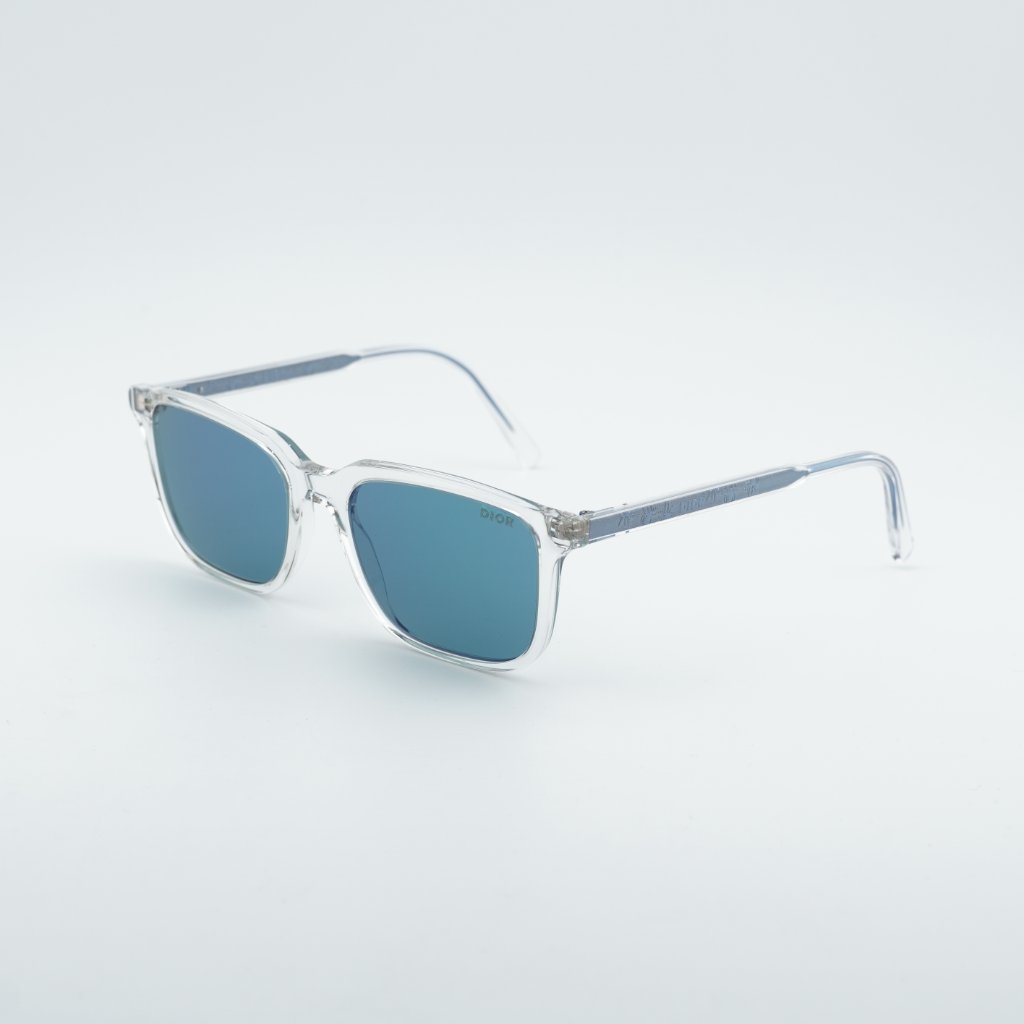 Dior Indior S1i 85b7 Sunglasses Transparent Square Frame, Blue Lenses